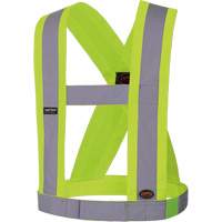 5493 High-Visibility 4" Wide Adjustable Safety Sash, Meets/Exceeds CSA Z96 Class 2 - Level 2, High Visibility Lime-Yellow, Silver Reflective Colour, One Size Superchem Industries