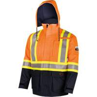 4484 Defender&reg; FR/Arc/Antistatic Trilaminate Safety Jacket, Small, Black/High Visibility Orange, 11 cal/cm² Superchem Industries
