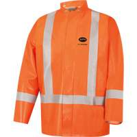 5990J Super Heavy-Duty FR/Arc Resistant Safety Rain Jacket, Small, High Visibility Orange, 11 cal/cm² Superchem Industries