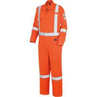 7708A "The Rock" FR-Tech&reg; High Visibility FR/Arc Rated Coveralls, Size 36, High Visibility Orange, 10 cal/cm² Superchem Industries