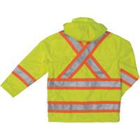 Manteau de s&eacute;curit&eacute; imperm&eacute;able en tissu ind&eacute;chirable Ripstop, Polyester, T-petit, Jaune lime haute visibilit&eacute; Superchem Industries