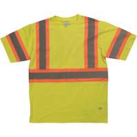 Chemise de s&eacute;curit&eacute; &agrave; manches courtes, Coton, T-petit, Jaune lime haute visibilit&eacute; Superchem Industries