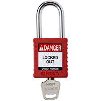 Velocity Lockout Padlock, Red, Keyed Different, Nylon, 1-1/2" Width Superchem Industries