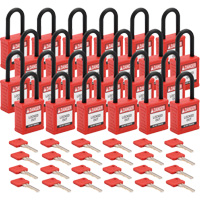 Velocity Lockout Padlocks, Red, Keyed Different, Nylon, 1-1/2" Width Superchem Industries