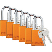 Cadenas de verrouillage Velocity, Orange, Cl&eacute;s diff&eacute;rentes, Aluminium, Largeur de 1-1/2" Superchem Industries