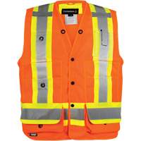 Surveyor's Vest, High Visibility Orange, Small, Polyester Superchem Industries
