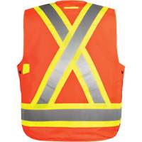 Surveyor's Vest, High Visibility Orange, Small, Polyester Superchem Industries