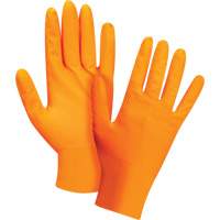 Heavyweight Tactile Grip Examination Gloves, Small, Nitrile, 8-mil, Powder-Free, Orange Superchem Industries