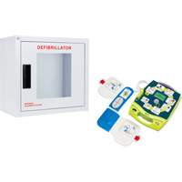 AED Plus&reg; Defibrillator & Wall Cabinet Kit, Semi-Automatic, English, Class 4 Superchem Industries