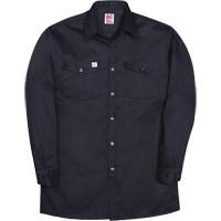 Long-Sleeve Industrial Work Shirt, Men's, Small, Navy Blue Superchem Industries