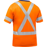 Bisley&reg; X-Back Short Sleeve Shirt, Poly-Cotton, Small, High Visibility Orange Superchem Industries
