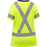 Bisley&reg; Women's X-Back Short Sleeve Shirt, Poly-Cotton, Small, High Visibility Lime-Yellow Superchem Industries