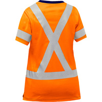 Bisley&reg; Women's X-Back Short Sleeve Shirt, Poly-Cotton, Small, High Visibility Orange Superchem Industries