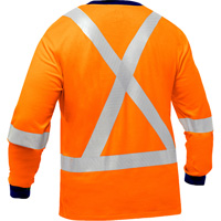 Bisley&reg; X-Back Long Sleeve Shirt, Poly-Cotton, Small, High Visibility Orange Superchem Industries