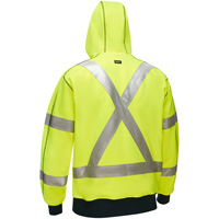 Bisley&reg; X-Back Full Zip Hooded Sweatshirt with Sherpa Lining, Small, High Visibility Lime-Yellow Superchem Industries