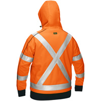 Coton ouat&eacute; doubl&eacute; de sherpa avec capuchon &agrave; fermeture &eacute;clair compl&egrave;te et X au dos Bisley pour femmes, Petit, Orange haute visibilit&eacute; Superchem Industries