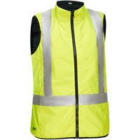 Veste bouffante, enveloppante et r&eacute;versible avec X au dos Bisley pour femmes, Jaune lime haute visibilit&eacute;, Petit, Polyester Superchem Industries