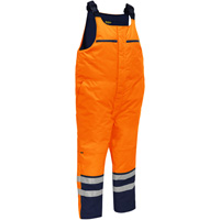 Bisley&reg; Extreme Cold Bib Overall, Polyester, Small, High Visibility Orange Superchem Industries