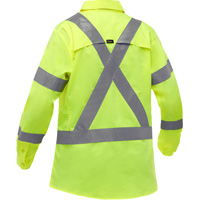 Bisley&reg; X-Back Women's Long Sleeve Work Shirt with X-Airflow, Poly-Cotton, Small, High Visibility Lime-Yellow Superchem Industries