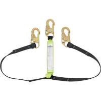 SA-64000-4 Shock Absorbing Lanyard, 4', Snap Hook Center, Snap Hook Leg Ends, Polyester Superchem Industries