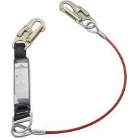 SA-5500-4 Shock Absorbing Lanyard, 4', Snap Hook Center, Snap Hook Leg Ends, Galvanized Steel Superchem Industries