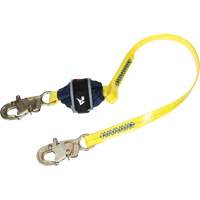 Coated Web Shock-Absorbing Lanyard, 4', Snap Hook Center, Snap Hook Leg Ends Superchem Industries