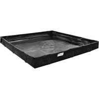 Berme de confinement des d&eacute;versements, Capacit&eacute; 179 gal. US, 6' la x 4' lo x 1" h, Support en L Superchem Industries