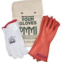 Ensemble de gants isolants en caoutchouc pour l'&eacute;lectricit&eacute;, ASTM classe 0, Taille 8, 11" lo Superchem Industries