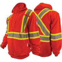 Atlas Guardian&reg; FR/AR Full-Zip Hoodies, Men's, X-Small, High Visibility Orange, 18 cal/cm² Superchem Industries