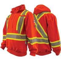Atlas Guardian&reg; FR/AR Quarter-Zip Hoodies, Men's, X-Small, High Visibility Orange, 18 cal/cm² Superchem Industries