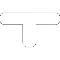 Floor Marking Shapes, T, 9.5" L x 6.5" W, White, Vinyl Superchem Industries