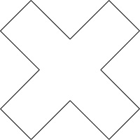 Floor Marking Shapes, Cross, 9.5" L x 3.5" W, White, Vinyl Superchem Industries
