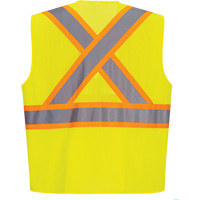 Veste de s&eacute;curit&eacute; &agrave; bandes contrastantes, Jaune lime haute visibilit&eacute;, Petit, Polyester Superchem Industries