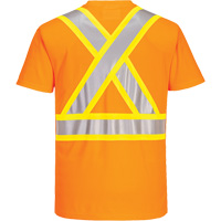 T-shirt de s&eacute;curit&eacute; &agrave; bandes contrastantes, Polyester, Petit, Orange haute visibilit&eacute; Superchem Industries
