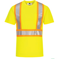 T-shirt de s&eacute;curit&eacute; &agrave; bandes contrastantes, Polyester, Petit, Jaune lime haute visibilit&eacute; Superchem Industries