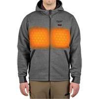 M12 Heated Hoodie (Jacket Only), Men's, Medium, Grey, Poly-Cotton Superchem Industries