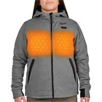 M12 Heated Hoodie with Battery, Women's, Medium, Grey, Poly-Cotton Superchem Industries