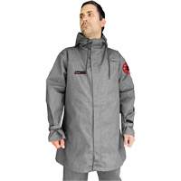 Manteau CoreMAX FR 35" avec capuchon attach&eacute;, Petit, Gris Superchem Industries