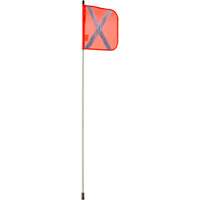 Heavy-Duty Safety Whip, Threaded Mount, 5' High, Orange with Reflective X Superchem Industries