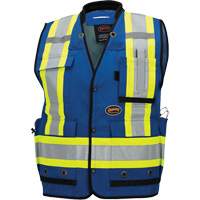 6681 Veste d'arpenteur antimicrobienne haute visibilit&eacute; avec dos en maille, Bleu royal, Petit, Polyester Superchem Industries