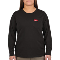 GRIDIRON Long Sleeve Pocket T-Shirt, Women's, X-Small, Black Superchem Industries