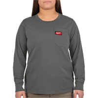 GRIDIRON Long Sleeve Pocket T-Shirt, Women's, X-Small, Grey Superchem Industries