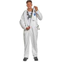 Harness-Compatible Disposable Coverall, Small, White, Tyvek&reg; 500 Superchem Industries
