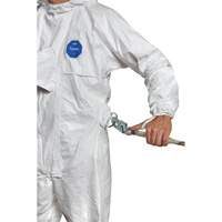 Harness-Compatible Disposable Coverall, Small, White, Tyvek&reg; 500 Superchem Industries