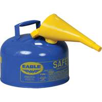 Safety Can for Kerosene with Funnel, Type I, Galvanized Steel, 2.5 US gal., Blue, FM Approved/UL/ULC Listed Superchem Industries