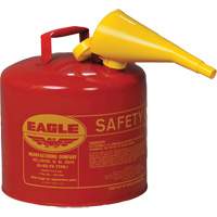 Safety Can for Flammables with Funnel, Type I, Galvanized Steel, 5 US gal., Red, FM Approved/UL/ULC Listed Superchem Industries