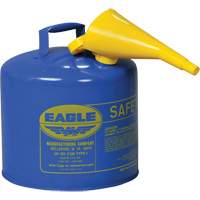 Safety Can for Kerosene with Funnel, Type I, Galvanized Steel, 5 US gal., Blue, FM Approved/UL/ULC Listed Superchem Industries