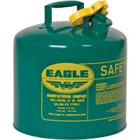 Safety Can for Combustibles, Type I, Galvanized Steel, 5 US gal., Green, FM Approved/UL/ULC Listed Superchem Industries