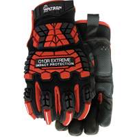 010R Extreme Red Impact Resistant Gloves, X-Small, Microfibre Palm, Hook & Loop Cuff Superchem Industries