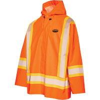 R804 Hurricane Rain Jacket, Small, High Visibility Orange Superchem Industries